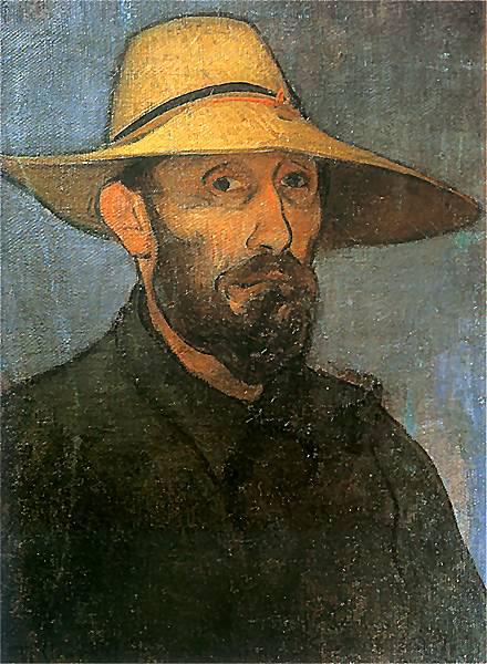 Wladyslaw slewinski Self-portrait in straw hat china oil painting image